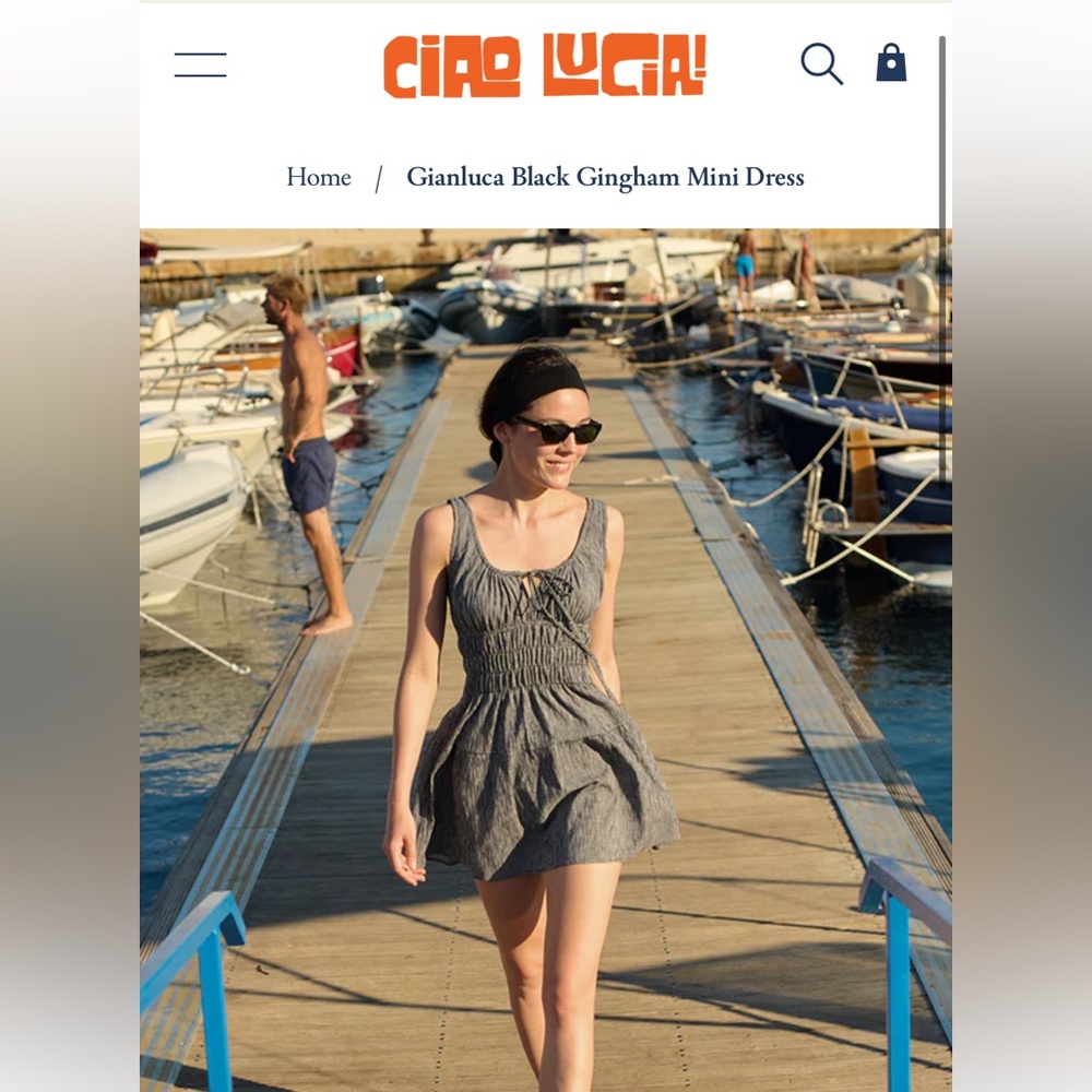 ON THE WEBSITE ‼️ Ciao Lucia Gianluca Black Gingham Mini Dress
